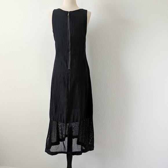 People Like Frank Women's Maxi Dress Black Exposed Zipper Back Linen USA Size 2 - Picture 3 of 9